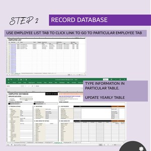 Employee Database Management System for Excel and Google Sheets | Human ...