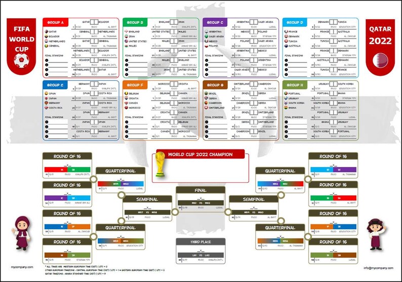 World Cup Qatar 2022 Wall Chart Printable World Cup Poster Etsy