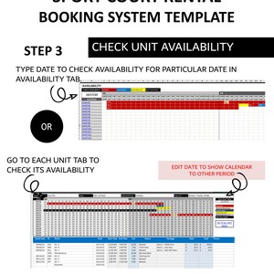 Sport Court Booking System Template | Half-Hourly Court Rental Reservation Manager | Excel | Googlesheet | 25 Courts image 8
