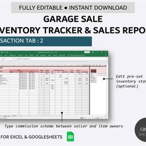 Garage Sale Inventory and Sales Tracker | Garage Sale Listing ...