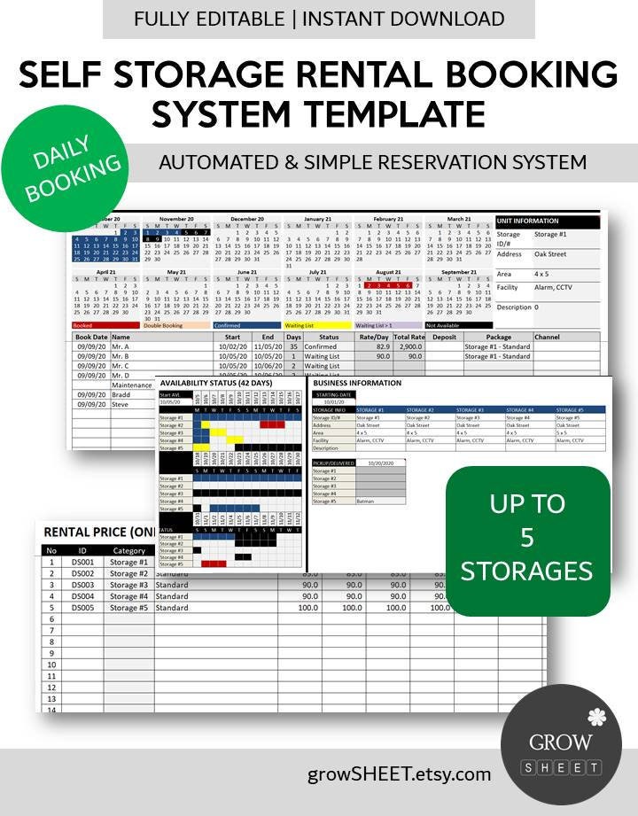Self Storage Rental Booking Template Self Storage Rental Reservation