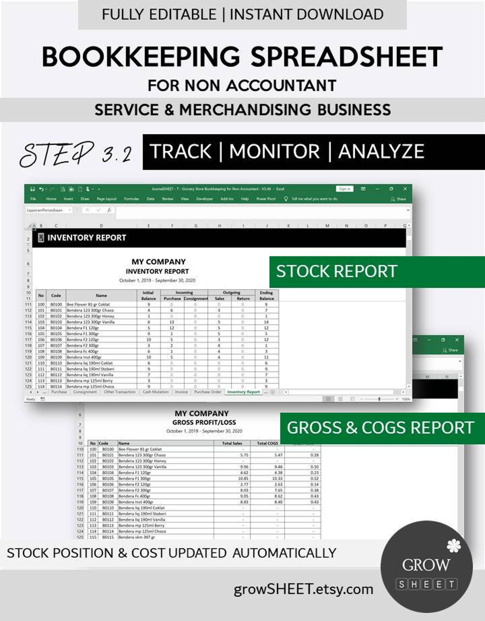 Electronic Repair Shop Business Bookkeeping Spreadsheet for Etsy España