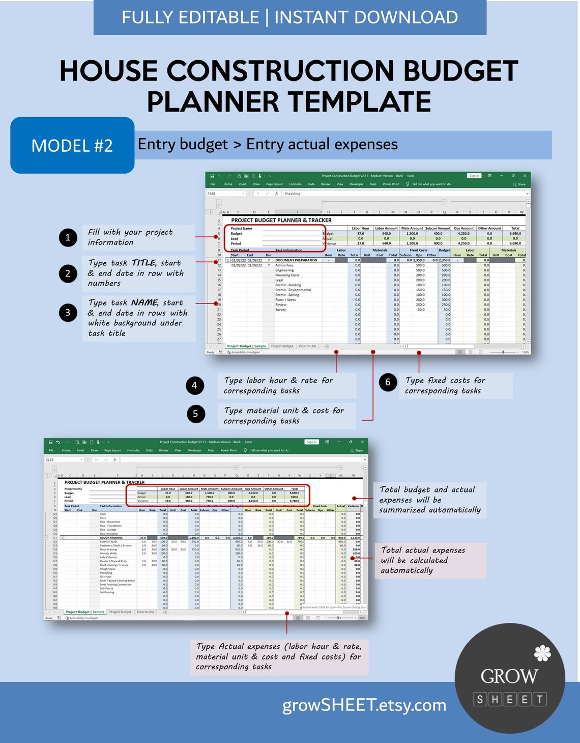 House Construction Budget Template | New House Remodeling Cost Estimate ...