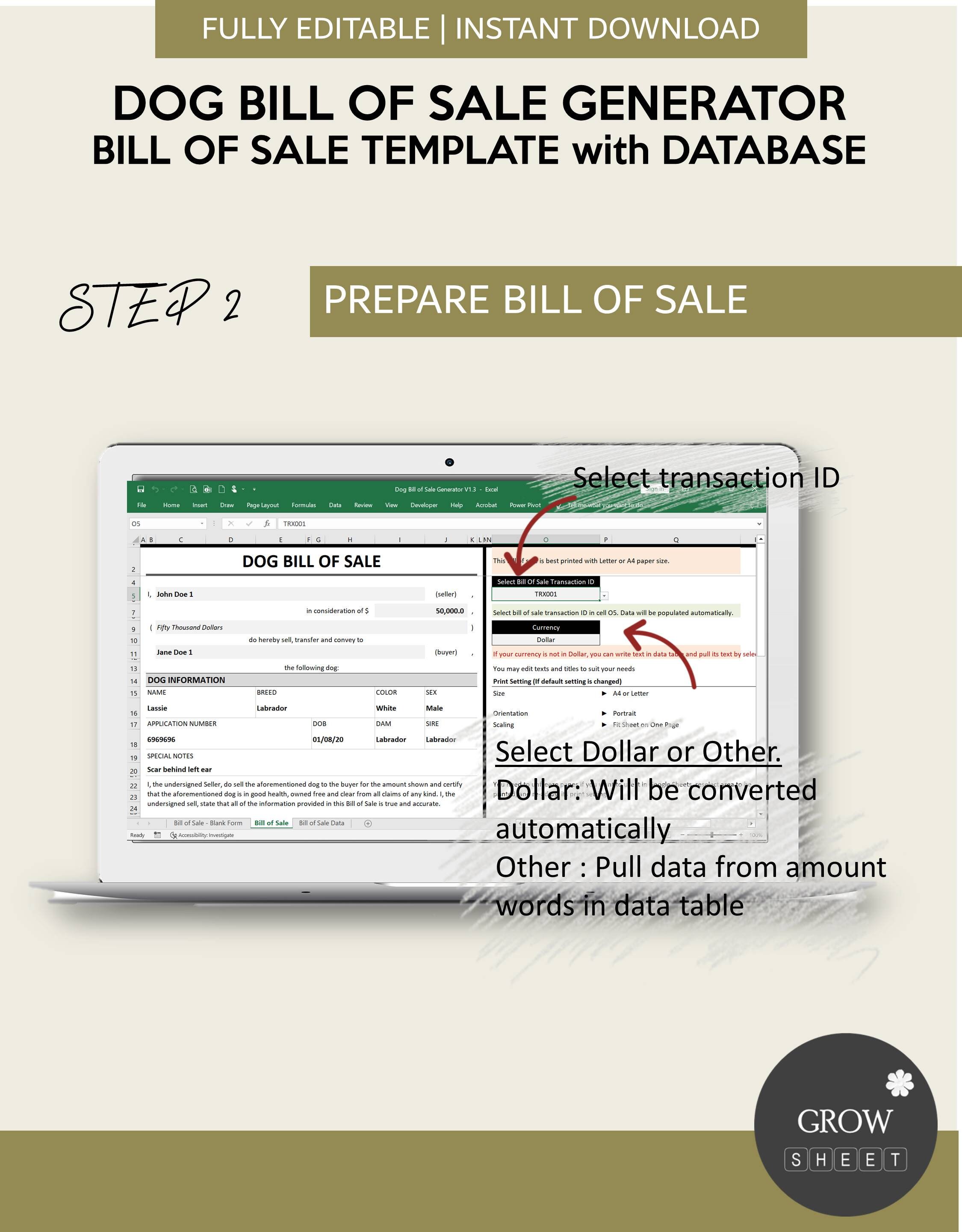 Dog Bill of Sale Generator One Page Puppy Bill of Sale Template With
