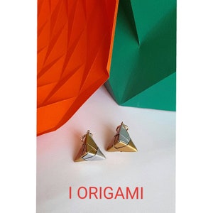 Origami earrings;Paper earrings;Geometric earrings; Handmade earrings;contemporary earrings;Gift for her;Triangle;jewelry;