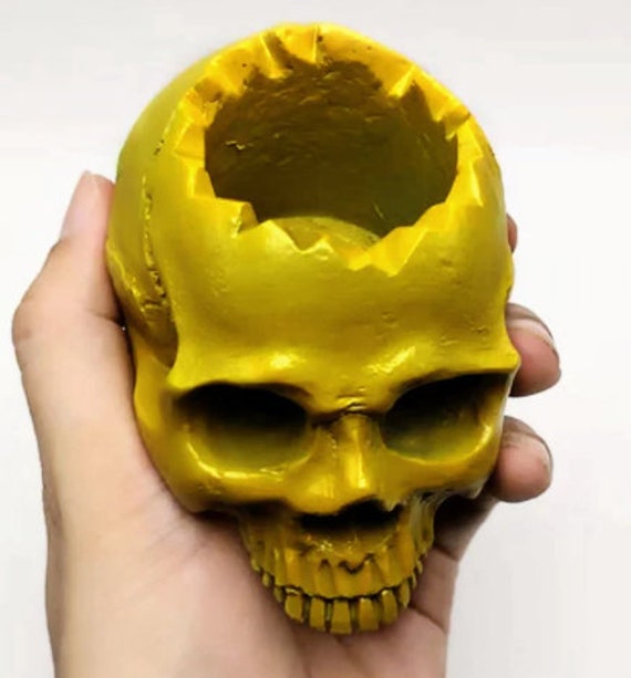 3D Skull Plant Vase Silicone Mould Resin Concrete Ashtray Mold DIY Home Decor 3D Skull Plant Vase Silicone Mould Resin Concrete Ashtray Mold DIY Home Decor