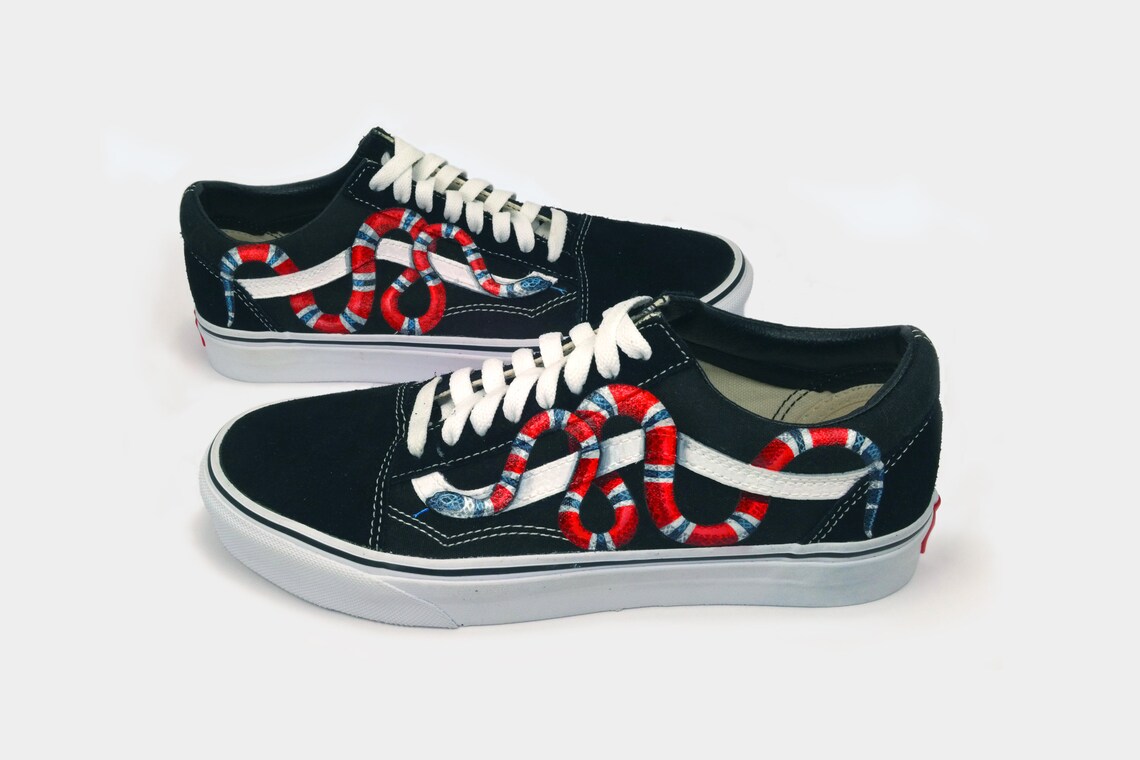 Custom Vans Old Skool Coral Snake Etsy