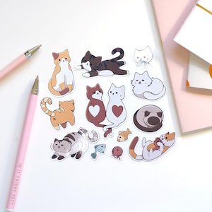 Ensemble d’autocollants pour chat - 12 autocollants