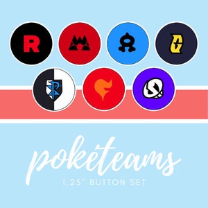 Pokéteams - Ensemble de 7 boutons
