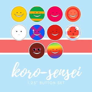 Koro-Sensei - Set of 10 Buttons