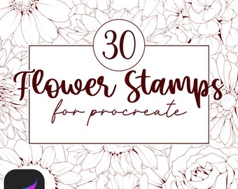 30+ Flower Stamps for Procreate