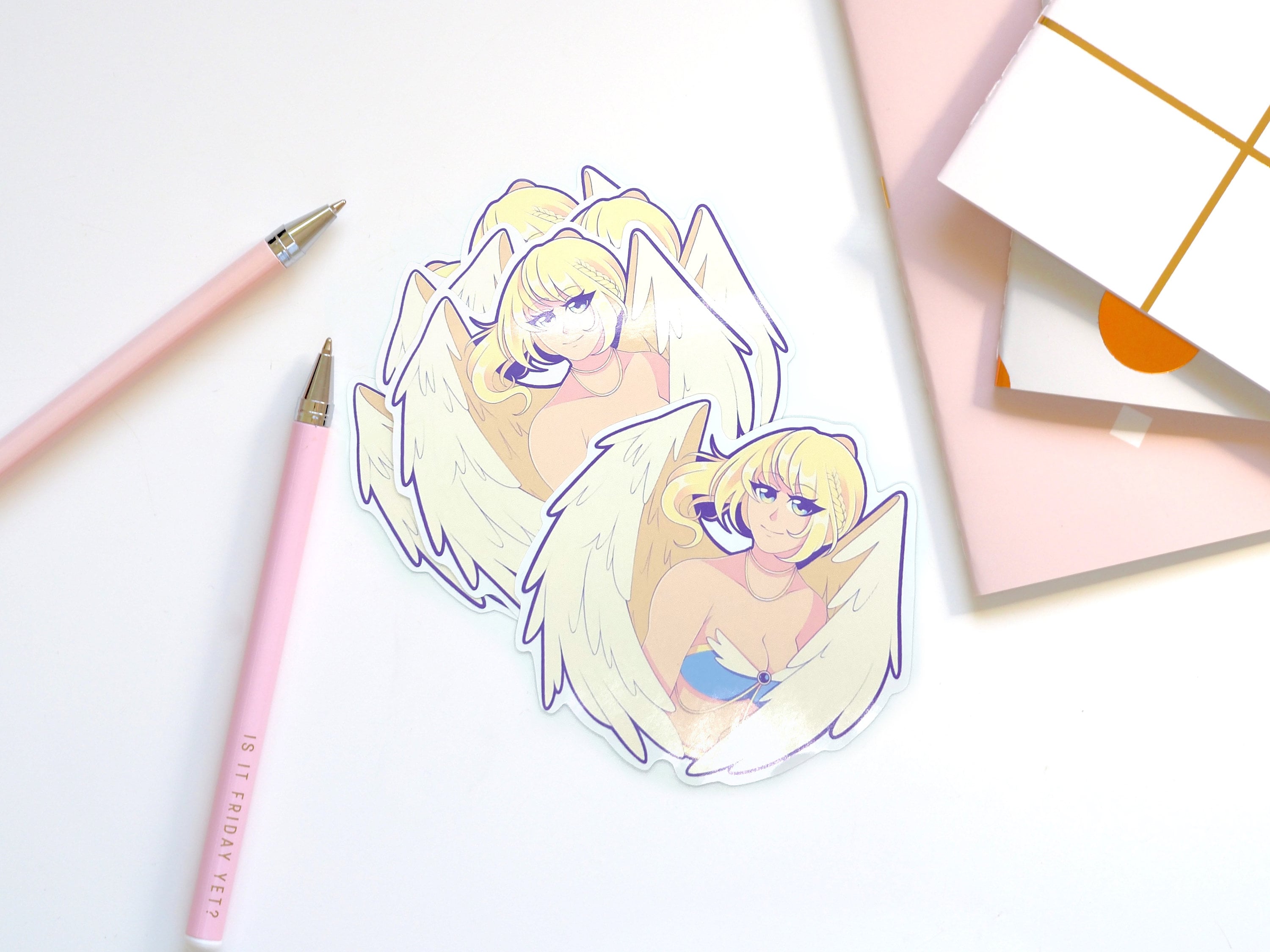 Angel - 4 Inch Glossy Sticker - Etsy