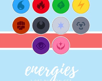 Energies - Set of 10 Buttons