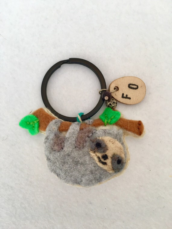 Handmade Felt Sloth Keychain Keyring Decoration