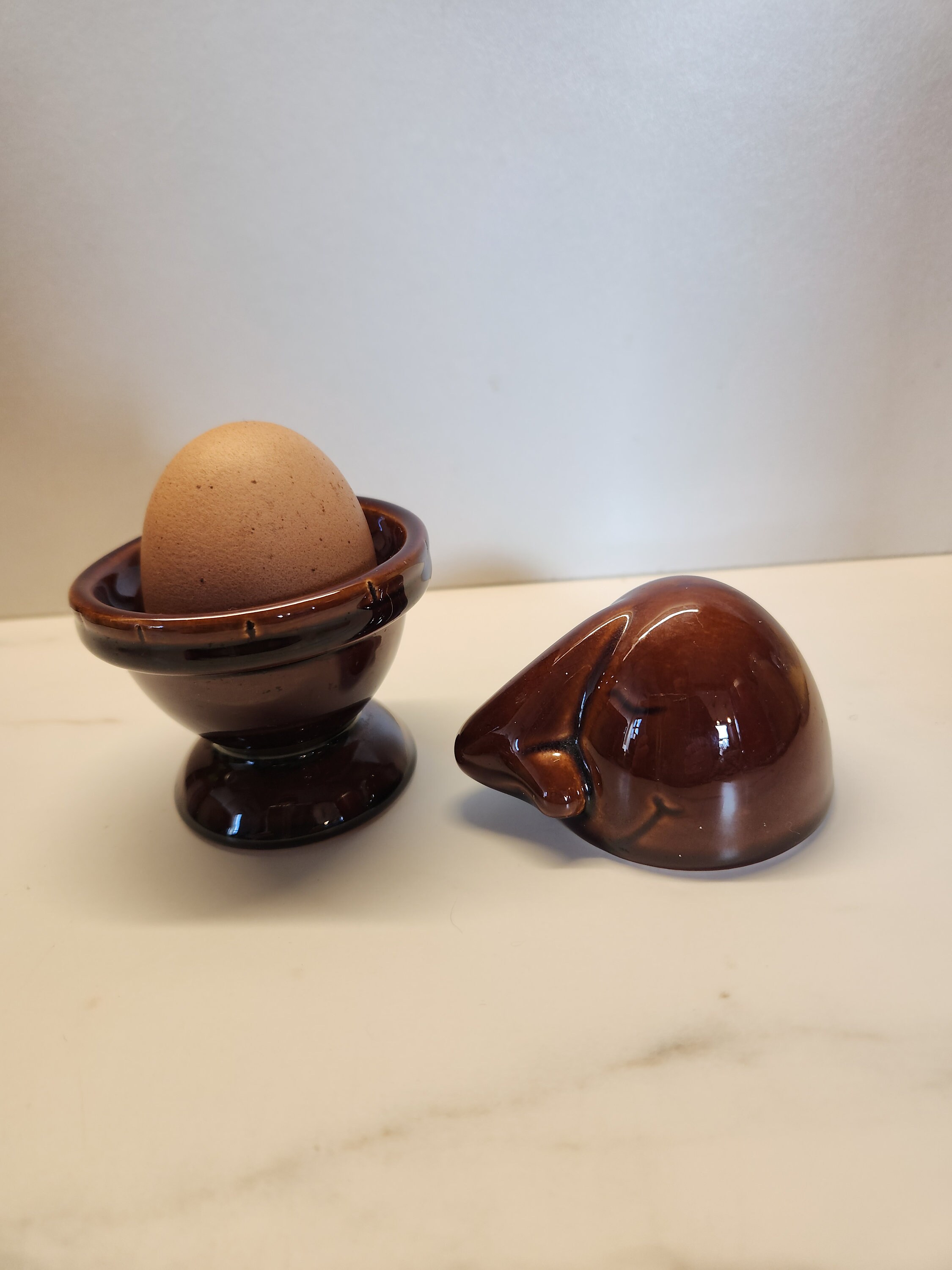 Denmead Pottery Humpty Dumpty Mr Nosey Egg Cups With Cover Novelty