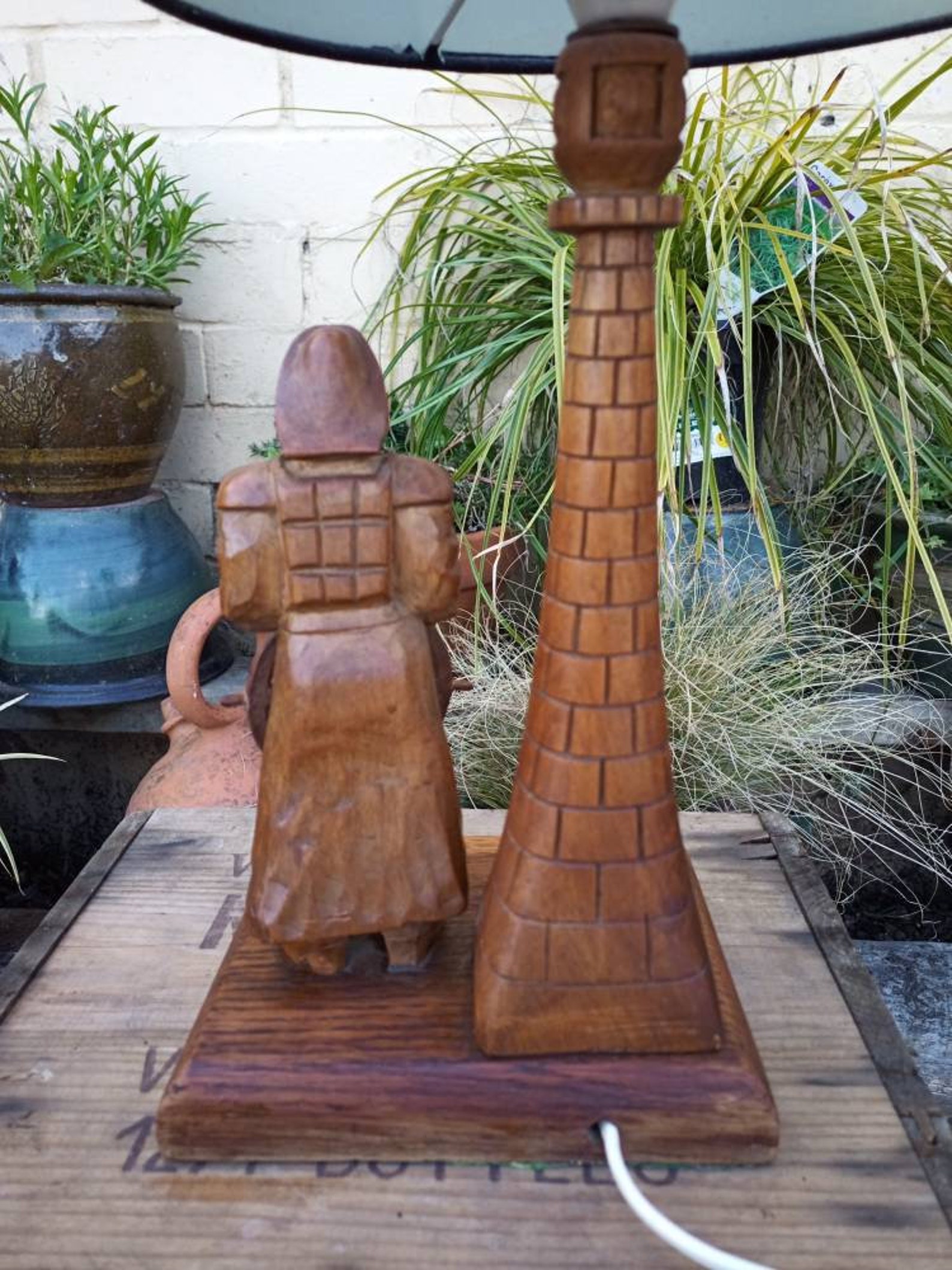 Vintage Folk Art Nautical Maritime Carved Wood Working Lamp Etsy UK