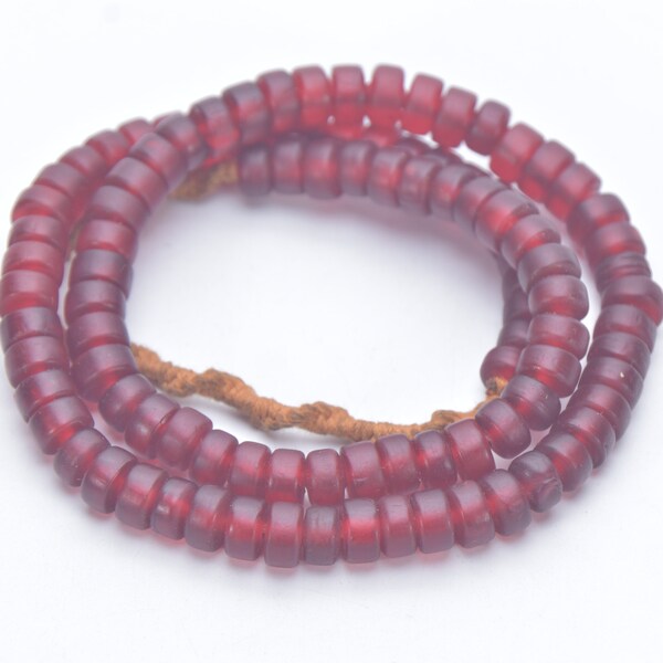 Glass bead Necklace Unique Ethnic Necklace Handmade dark red colored tube shape Glass Beads, Folk Beads, Tribal Jewelry Asian Naga Necklace