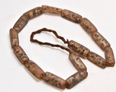 Vintage Glass Beads Necklace Strand rectangular Glass Beads from Nepal Traditional Bead Ethnic Folk Jewelry mixed beads