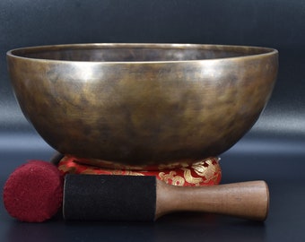 Heart F# Chakra Tibetan singing bowl set Chakra Handcrafted Blessed bowls meditation yoga and charka balancing Handmade singing bowl