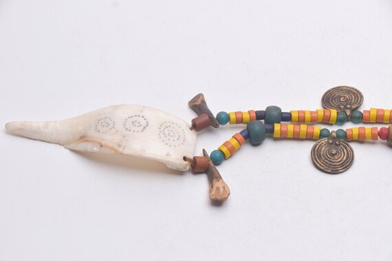 Ethnic NAGA Necklace with Old Colorful Glass Bead… - image 6