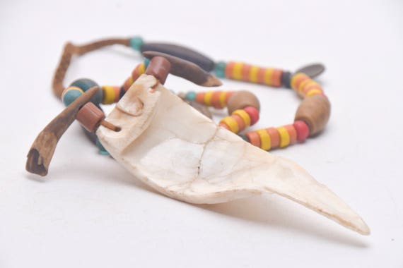 Ethnic NAGA Necklace with Old Colorful Glass Bead… - image 5