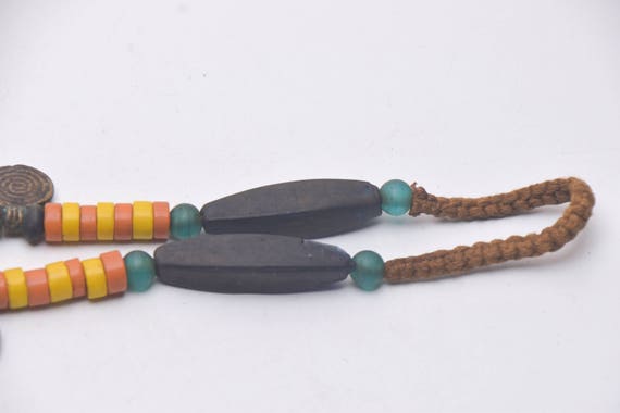 Ethnic NAGA Necklace with Old Colorful Glass Bead… - image 7
