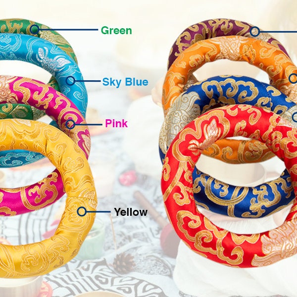 ¡¡Envío gratis!! Cojín de cuenco de sonido-Color vibrante para cuencos tibetanos de cristal, alfombrilla de cojín, cojín de anillo de seda para descansar el cuenco de curación de chakra