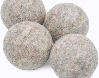 24 hrs. Sales 30% Off on Organic Wool Dryer Balls for Dryer-4Pcs XL Reusable Fabric Softener Ball for Wrinkle-Free Clothes-Time Saving