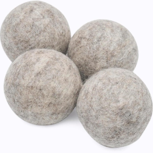 24 hrs. Sales 30% Off on Organic Wool Dryer Balls for Dryer-4Pcs XL Reusable Fabric Softener Ball for Wrinkle-Free Clothes-Time Saving