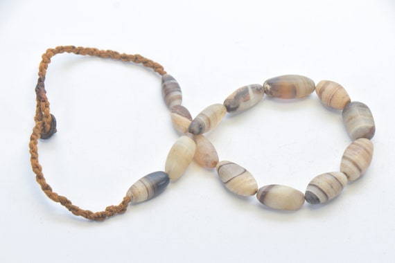 Ethnic Necklace Vintage agate necklace strand aga… - image 3