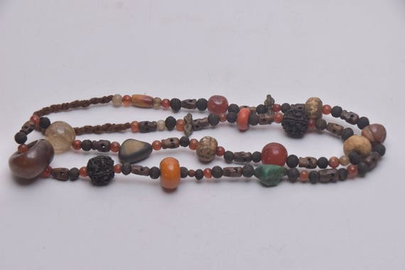 NAGA Necklace with Handmade Glass beads and Resin… - image 4