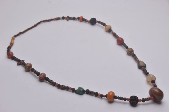 NAGA Necklace with Handmade Glass beads and Resin… - image 1