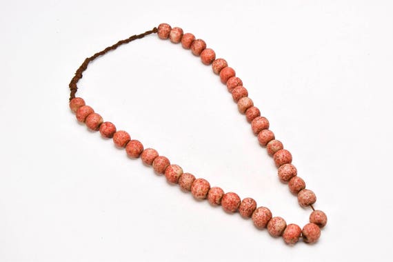 Ethnic Necklace with Handmade Small rounded Glass… - image 2
