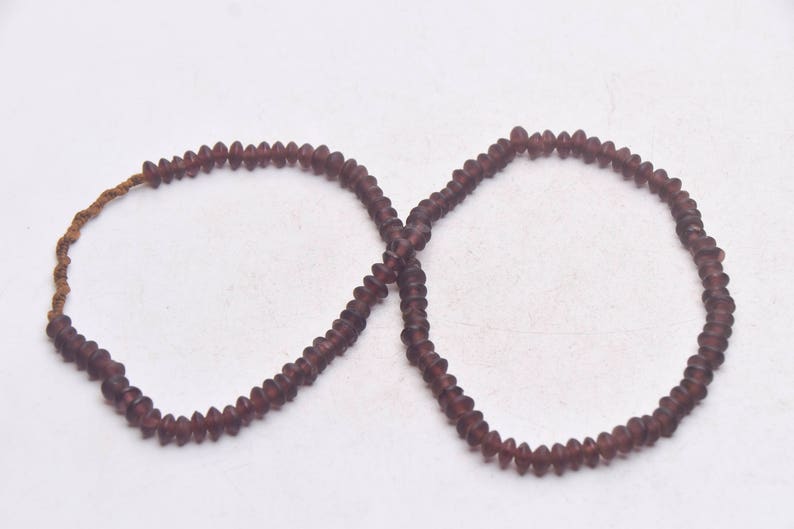 Traditional Ethinc Necklace Strand with brown Glass Beads from Nepal Ethnic Folk Jewelry Asian jewelry