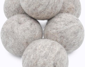 Lot de 6 boules de séchage en laine bio 100 % pure pour sèche-linge - Lot de 6 boules d'assouplissant textile réutilisables XL pour des vêtements sans plis