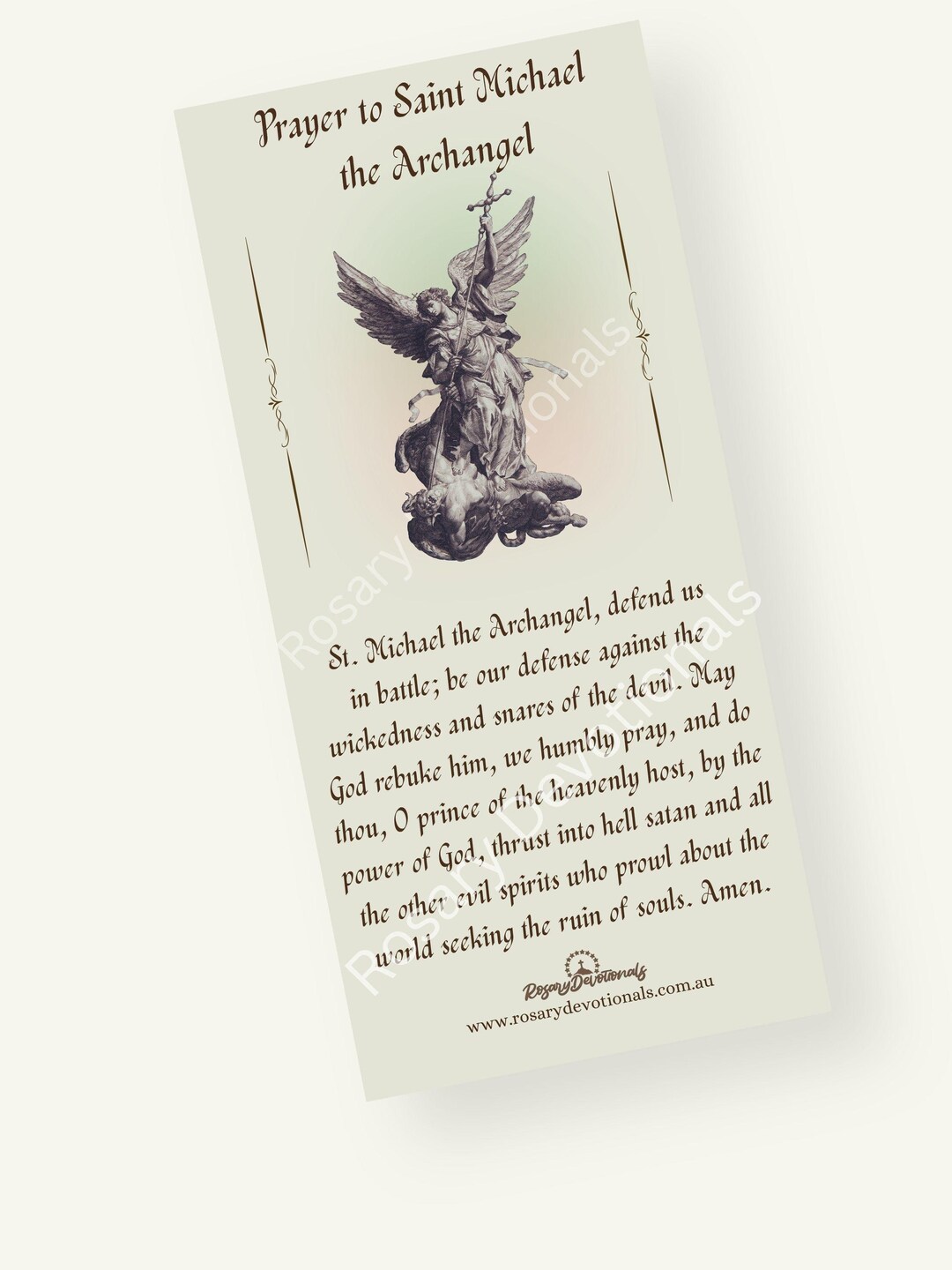 Saint Michael the Archangel Holy Prayer Card. - Etsy Australia