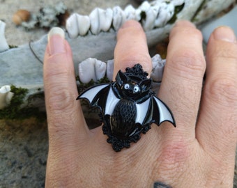 Bague réglable chauve-souris