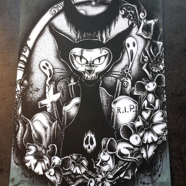 print 30x42cm chat noir