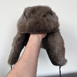 Real Rabbit Fur Trapper Hat