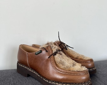 Paraboot Rousseau Vintage Derby Shoes 1980s | Black Leather Shoes