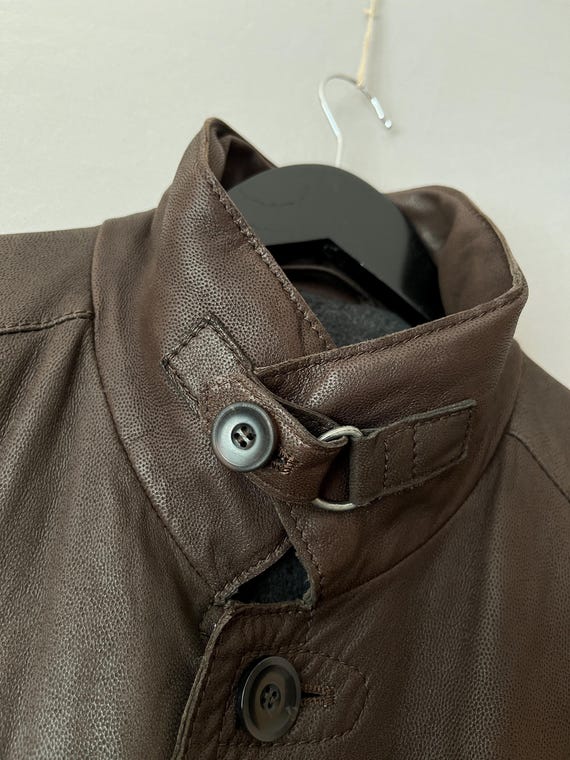 Moriano Italian Luxury Soft Leather Cashmere Lined Coat sz 50 View 3