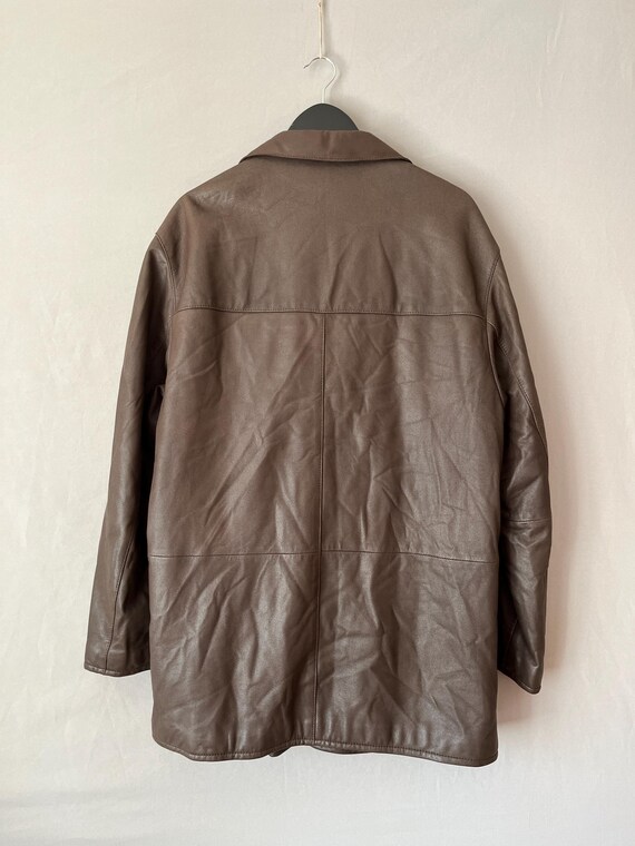 Moriano Italian Luxury Soft Leather Cashmere Lined Coat sz 50 View 6