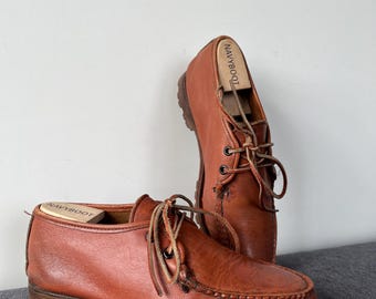 Quoddy handgemaakte leren kano mocassins laarzen, mt 7