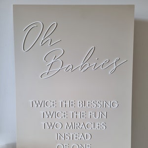 Twin Baby Shower Welcome Sign, Baby Shower Welcome Sign, Baby Sprinkle Sign, Oh Babies Sign, Baby Shower, Baby Sprinkle, Twice The Blessing image 1