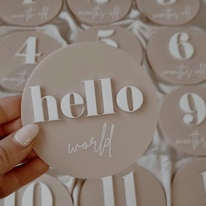 Cartes d'étape mensuelles, Cercles acryliques d'étape importante pour bébé, Accessoires photo pour bébé, Disques d'étape importante, Panneau de faire-part de naissance, Disques acryliques d'étape importante