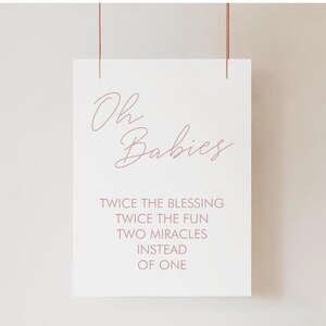Tweeling babyshower welkomstbord, babyshower welkomstbord, babyshower bord, bordje Oh baby's, babyshower, babyshower, tweemaal de zegen