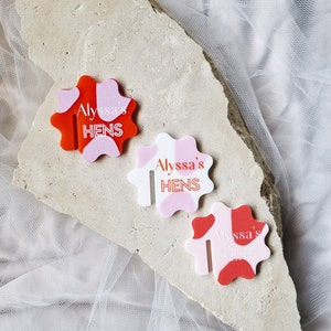 Spotted Acrylic Drink Tags, Drink Toppers, Personalised Drink Toppers, Acrylic Drink Accessories,  Hens Day Drink Tag
