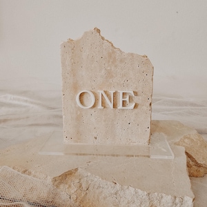 Wedding Table Number Stone Acrylic Number, Neutral Table Sign, Table Sign Wedding, Modern Wedding,Arch Signage, Luxury Wedding Inspiration