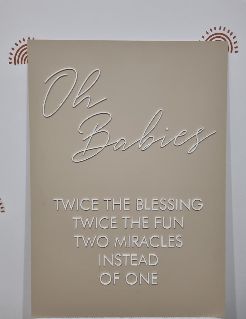 Twin Baby Shower Welcome Sign, Baby Shower Welcome Sign, Baby Sprinkle Sign, Oh Babies Sign, Baby Shower, Baby Sprinkle, Twice The Blessing image 2