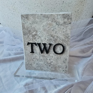 Wedding Table Number Stone Acrylic Number Oyster, Neutral Table Sign, Table Sign Wedding, Modern Wedding,Arch Signage, Luxury Wedding Inspo
